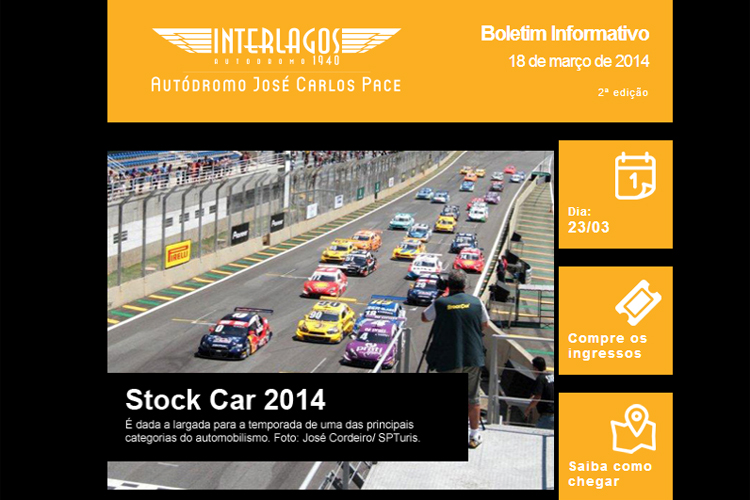Segunda edição da Newsletter do Autódromo de Interlagos. Imagem: Reprodução.