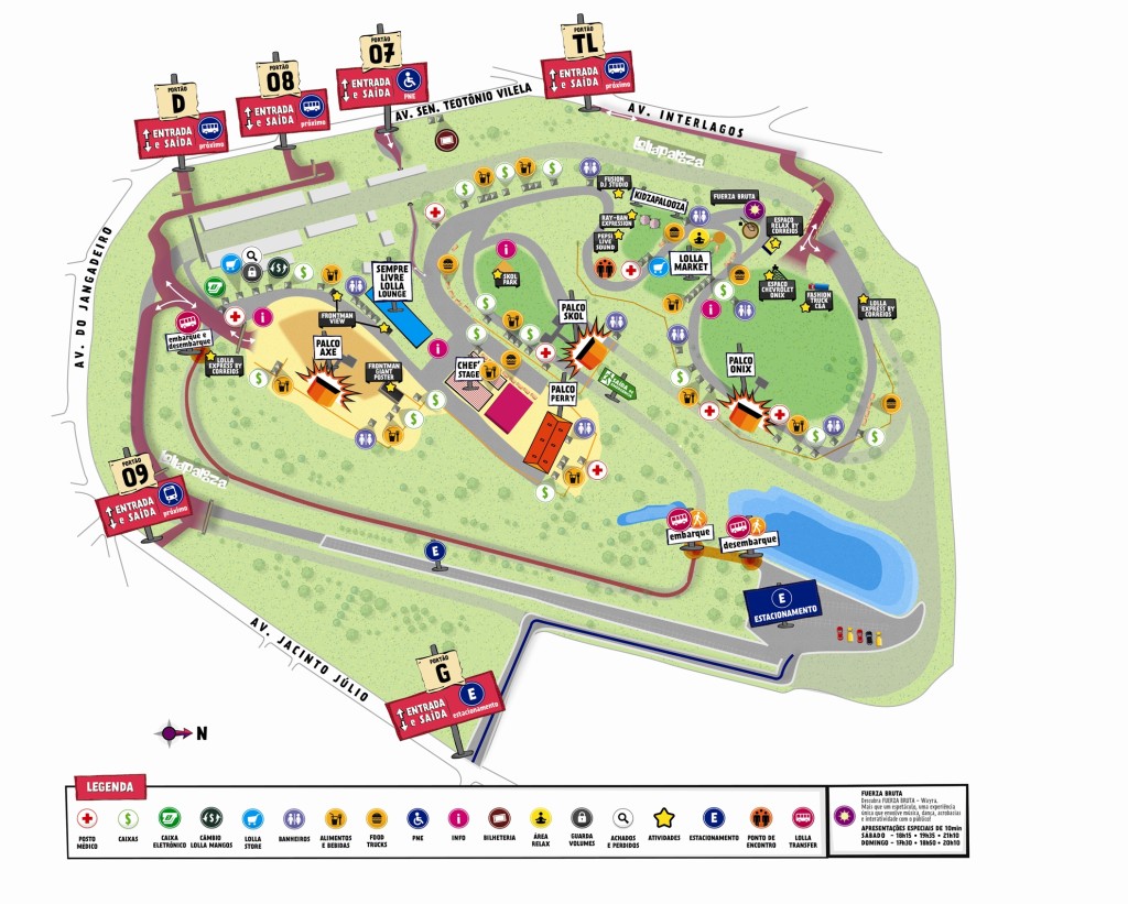 Lollapalooza 2015: veja o mapa do festival